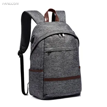 

FANLOSN 14 inch laptop Water Resistant USB Recharging Women Men backpack schoolbag Casual College Key Ring Backpacks Mochilas