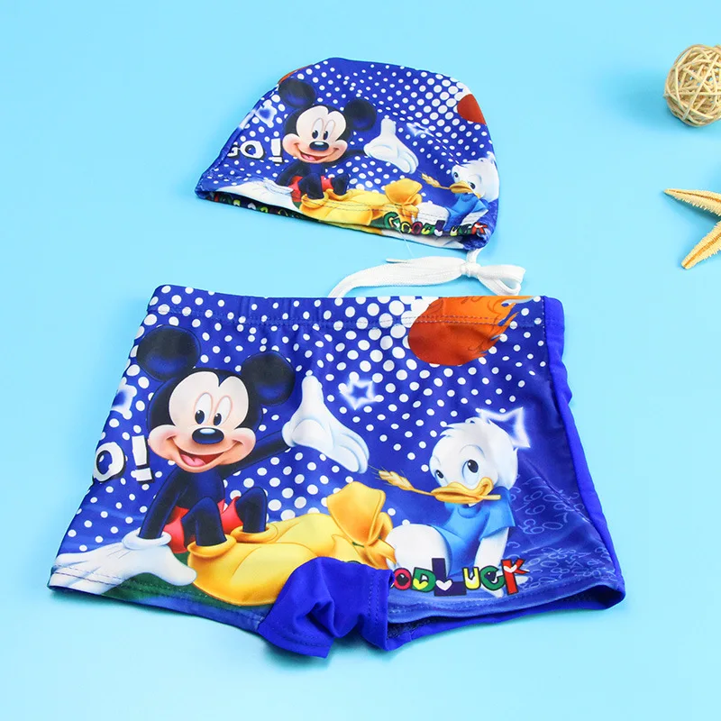 New 2019 Boys Swim Trunks Spiderman 2-10 Years Kids Swimsuit Boys Swimming Trunk Set With Cap Children