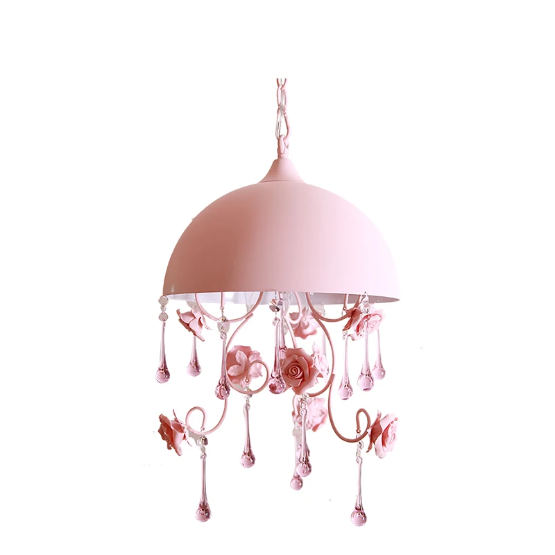 Semi-circular-pendant-lights-pink-countryside-pastoral-style-ceramic-rose-bedroom-stairs-princess-bedroom-pendant-lamps (4)