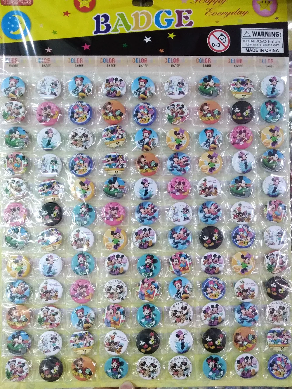 

new 108Pcs Cartoon Minnie Badges Button 2.5cm Round Brooch Badge Kids Toy