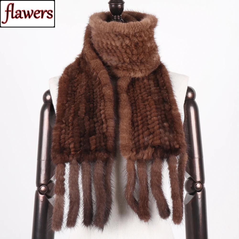 

New Winter Women Warm Real Mink Fur Scarf Lady Fashion Genuine Real Mink Fur Muffler 100% Natural Real Knitted Mink Fur Scarves