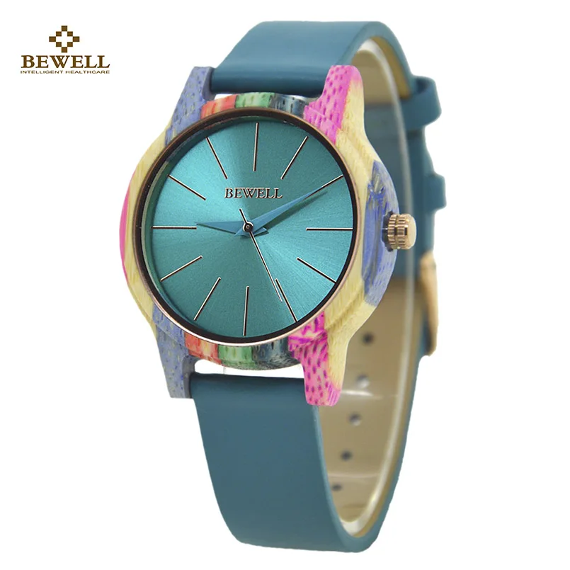 

BEWELL Watch with Leather Strap for Female Luxury Fashion Clock Lady Comfort Wristwatch Colorful Light Weight Watches ZS-139A
