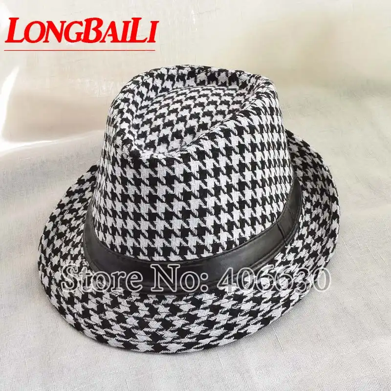 houndstooth fedora hat