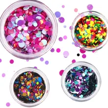 1 коробка DIY Блестящий, круглый ультратонкий блестки красочный акриловый порошок кристалл полимер дизайн ногтей строитель Ложные бусины для ногтей искусство