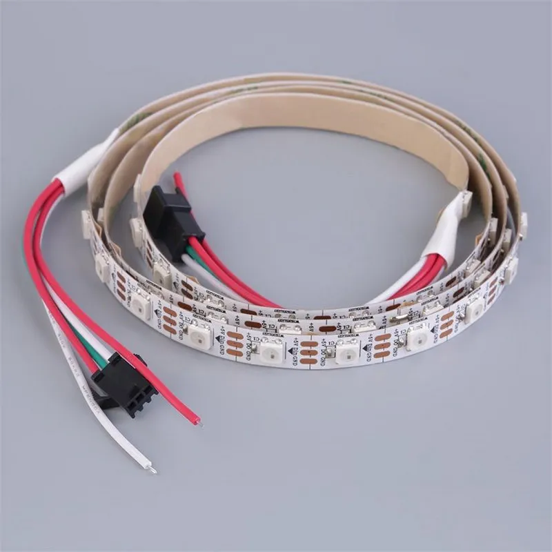 1m 60LEDs WS2812B 5050 RGB LED Strip Light White Shell Lamp Party Home DIY Decor