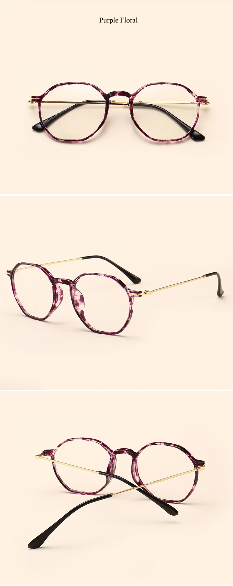 New fashion oval frame glasses full frame ladies beautifully decorated flat mirror men's metal trend glasses frame