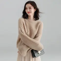 2019 женский свитер новый комплект пальто свободный свитер с v-образным вырезом