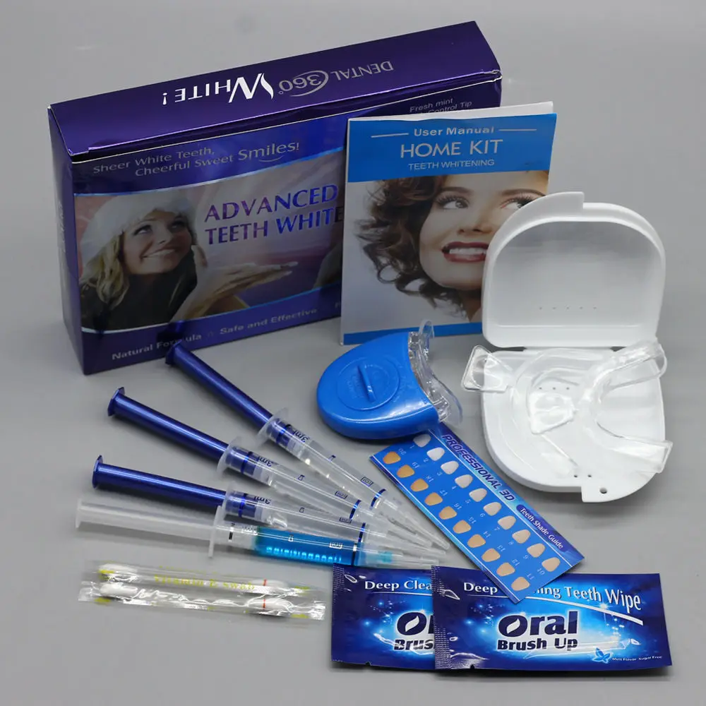 Teeth Whitening Kit With 4 Gel 2 Strips 1 Light 1 Box ...