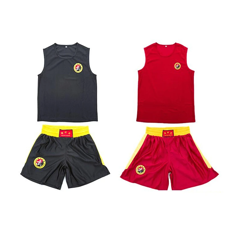 New Thai Boxing Kick Boxing Vest and Shorts for Man Wushu Suits Martial