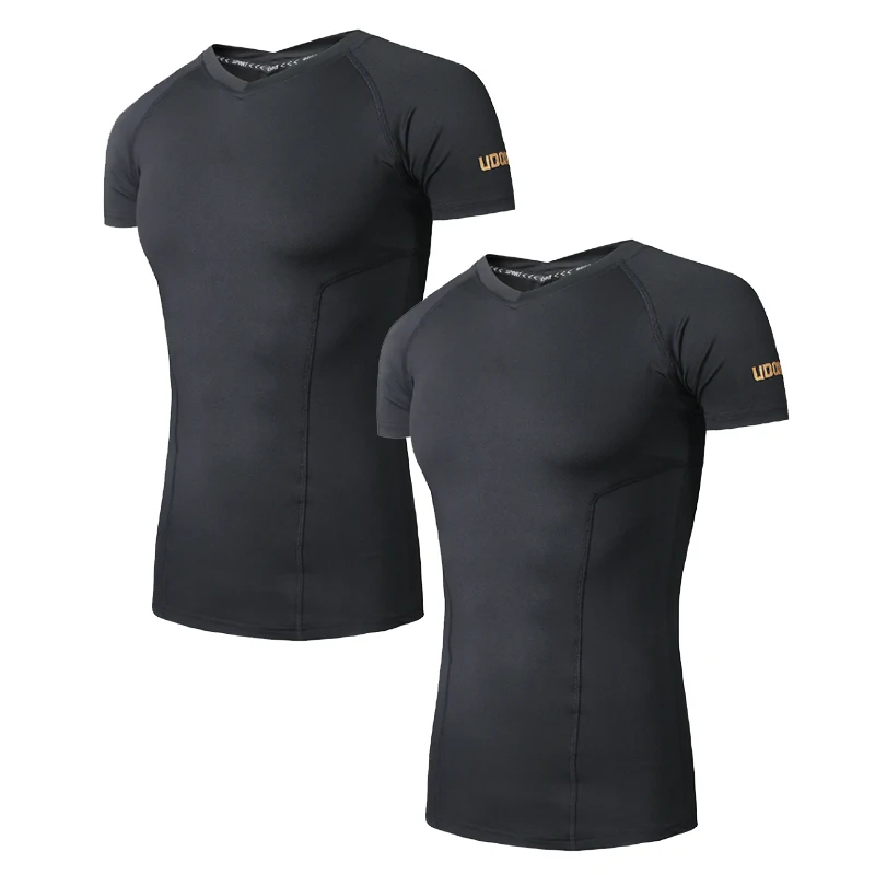 Udoarts мужские 2 шт спортивные плотно облегающие рубашки с коротким рукавом - Цвет: V Neck