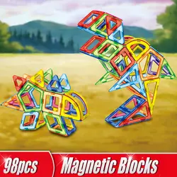 98 шт./компл. магнитных блоков 3D Магнитные Строительство Животные блоки DIY Творческий набор строительных блоков образования детей игрушки