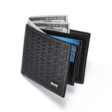 Мужской кошелек, модный короткий Мужской Двойной кошелек, кожаный офисный мужской кошелек, держатель для карт с узором «крокодиловая кожа», кошелек для зрелых мужчин
