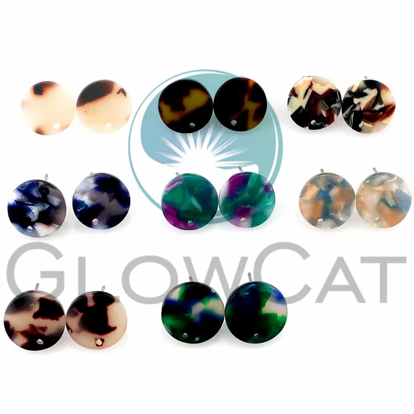 

10pcs/Lot Hand Made Jewelry Accessories Parts Acetic Acid Materials Stud Earrings For Women Dangle Jewelry Making
