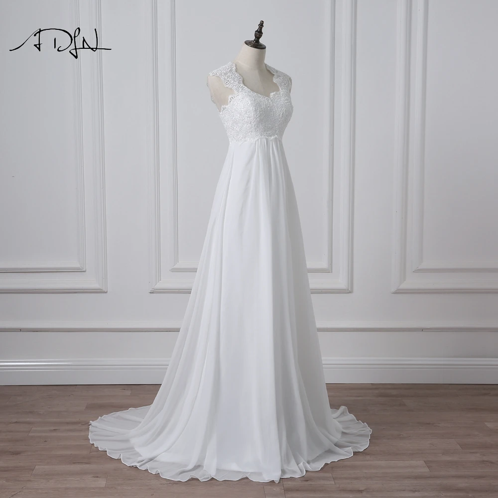 ADLN Maternity Empire Wedding Dress Customized White/Ivory Chiffon Bridal Gown for Pregnant Woman Plus Size Robe de Mariee 4