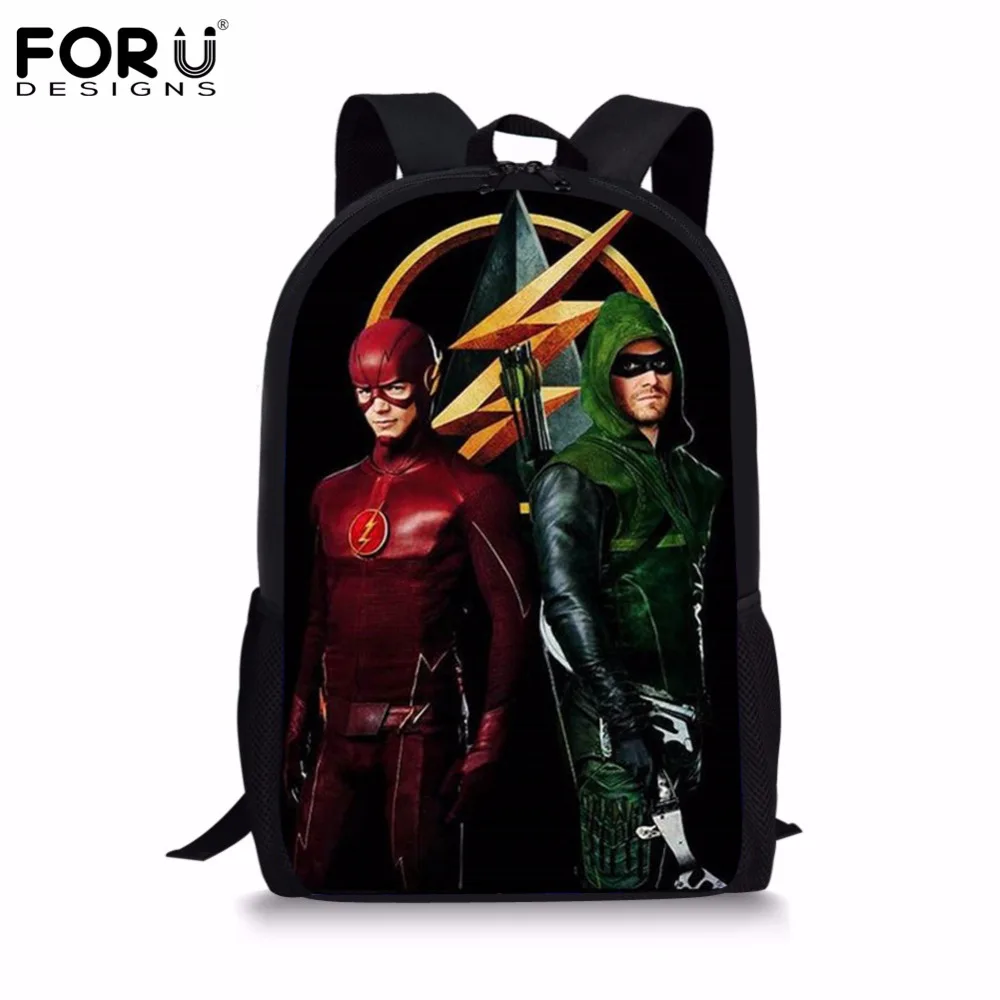 

FORUDESIGNS Flash Heros 3D Backpack Comics School Bags For Teenager Girls Boys Student Daily Backpack Children Anime School Bags