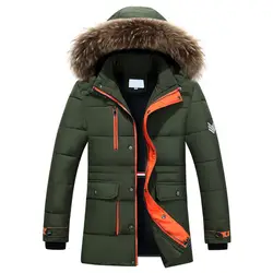 2019 новая зимняя куртка мужская длинная стеганая теплая куртка тонкий мех с капюшоном парка мужская куртка Верхняя одежда парка 545