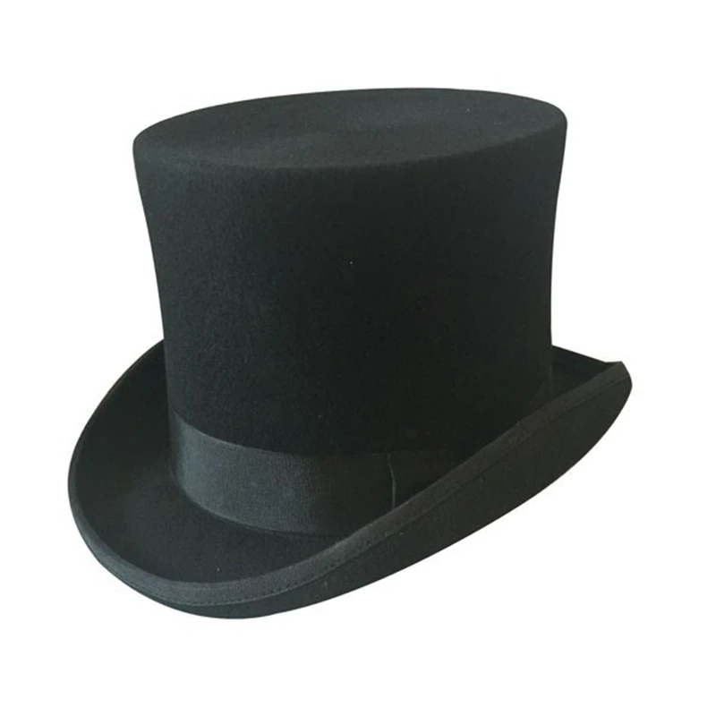 

Wool felt fedoras president hats equestrian cap magic cap male Top Hat caps women's Free Shipping