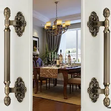 420mm vintage big gate door handles bronze glass door handles antique brass wood door pulls Europe