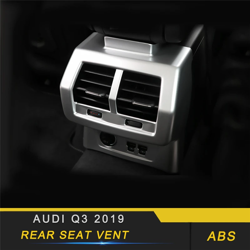 

For Audi Q3 2019 Car Styling Rear Seat A/C Air Vent Outlet USB Panel Cover Trim Frame Sticker Interior Accessories