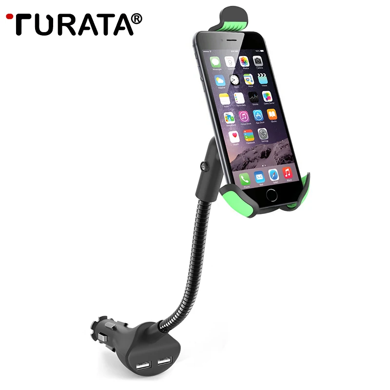 Turata font b Car b font Holder Universal 360 Degree Cigarette Lighter Interface Mount Stand Charger