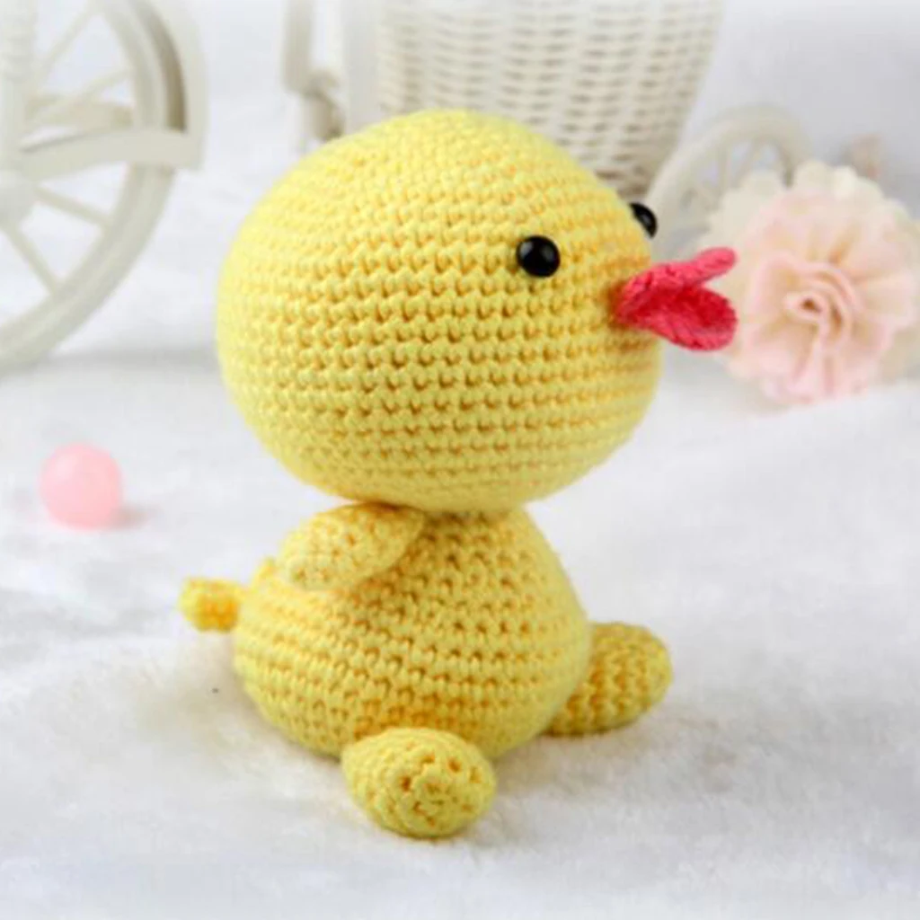 Creative DIY Yellow Duck Doll Crochet Kit Sewing Material Package for Kids Adults Crochet Lovers