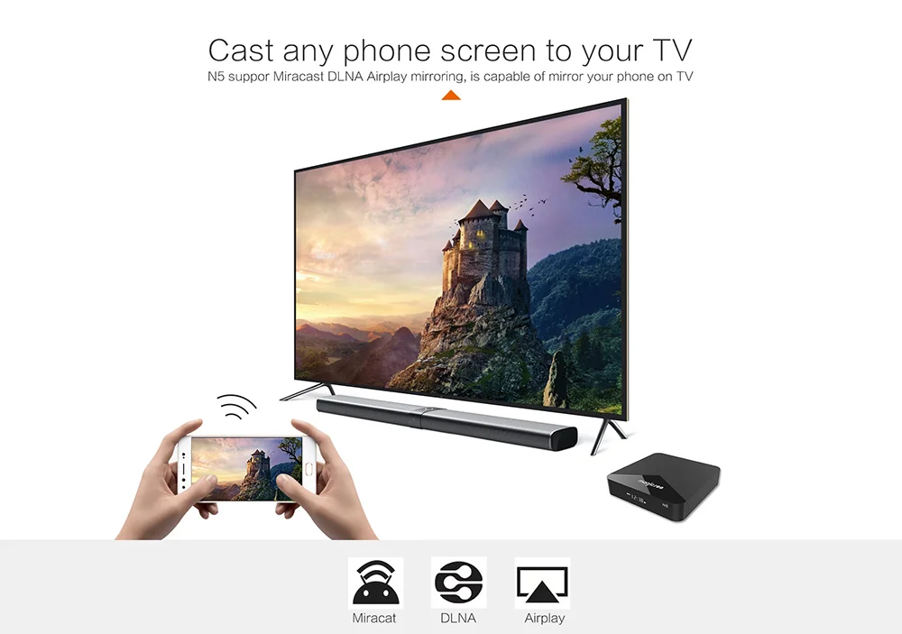 MAGICSEE N5 Smart tv Box Android 7.1.2 Amlogic S905X Mali 450 2 Гб 16 Гб телеприставка 2,4G Wifi 4K H.265 Bluetooth 4,1 медиаплеер