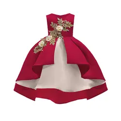 2019 г., новые модные летние детские платья для маленьких девочек, платье принцессы без рукавов с цветочным рисунком праздничное длинное