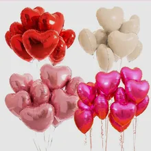 18 дюймов 50 шт Красное сердце день рождения воздушные шары надувные Любовь фольги воздушный шар на День святого Валентина свадебные украшения гелиевые шары