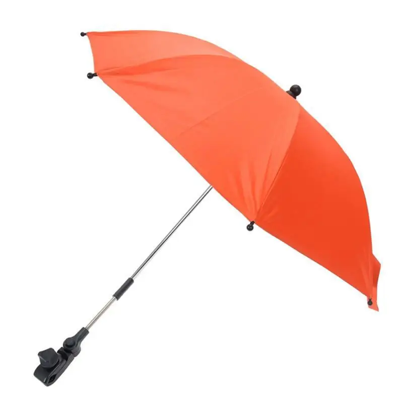 Adjustable Baby Stroller Pram Sun Shade UV Rain Protection Umbrella Parasol with Swivel Connector for Wheelchair Pushchair Accessories Red