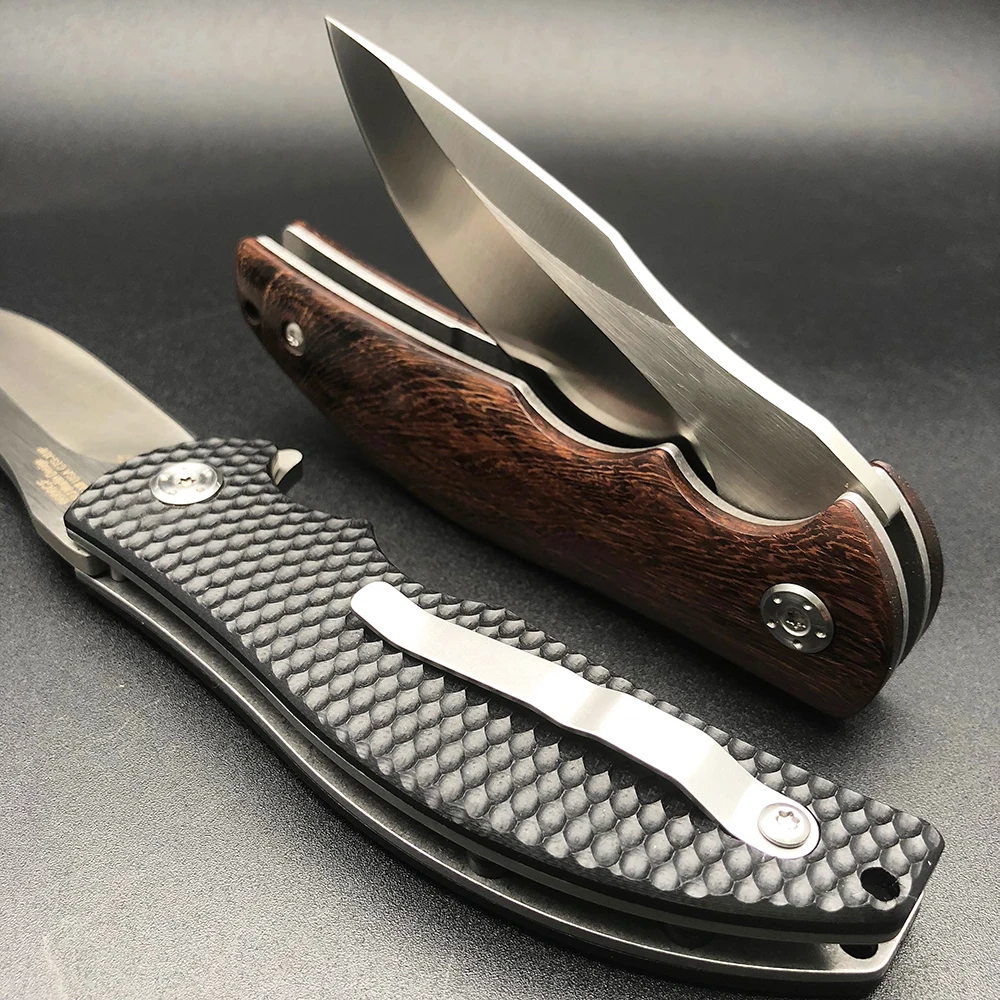 ZT0606 tactical folding knife 8cr13mov blade G10 wood handle camping survival pocket knives ball bearing flipper outdoor Tools