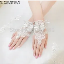 S027 в новом Корейском стиле модное платье в цветочек с кружевом и стразами Короткие Свадебные перчатки для свадьбы короткое платье Профессиональные боксерские перчатки аксессуары