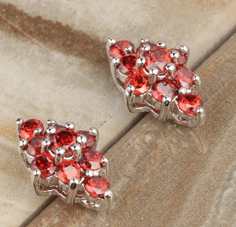 Маленькая Splendid multigems круг красный бордовый гранат 925 стерлингового серебра