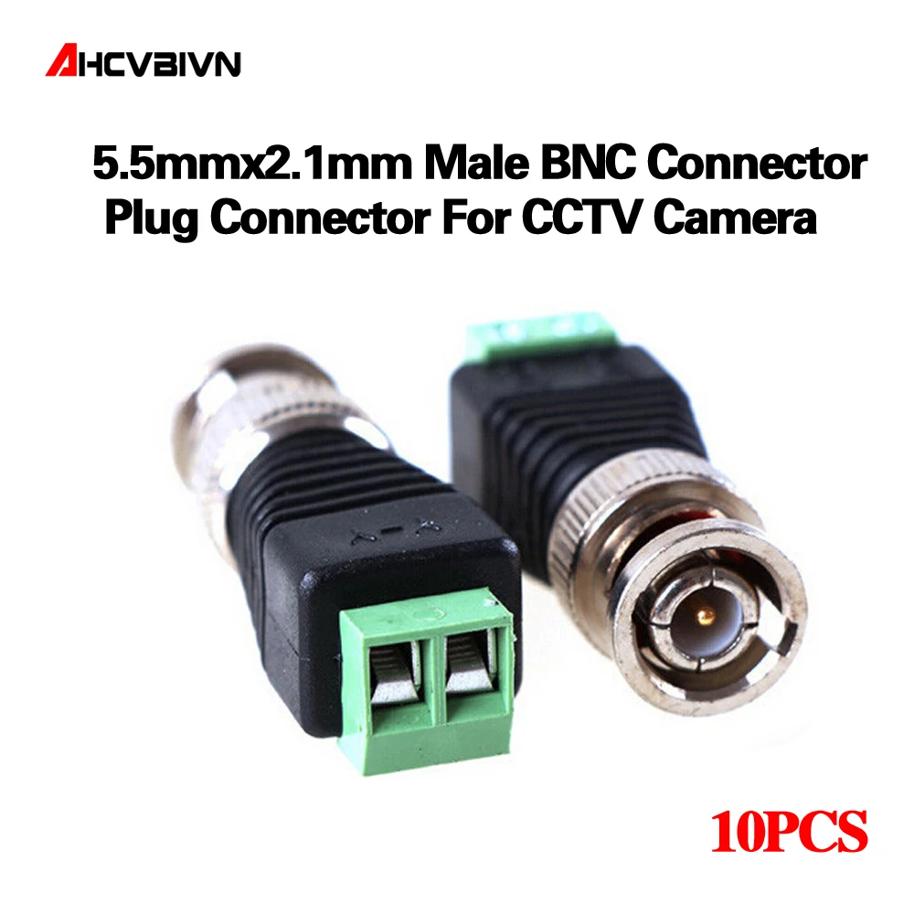 Горячие продажи AHCVBIVN CCTV аксессуары 10 шт./лот коаксиальный разъем BNC для коаксиального кабеля, байонетный коннектор твист для системы видеонаблюдения