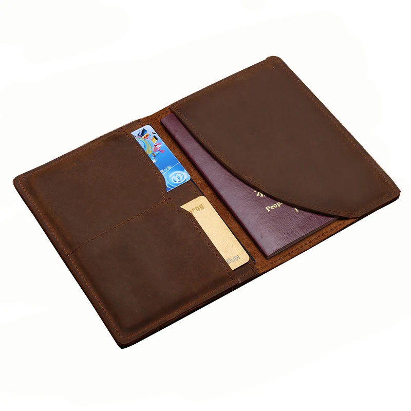 ETya длинный кожаный кошелек Обложка для паспорта Бизнес Для мужчин коровьей путешествия Обложка для паспорта кошелек Винтаж кредитной