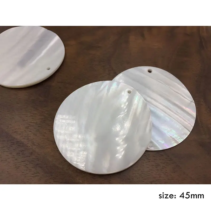 Natural Shell Earrings DIY Jewelry Accessories Necklace Pendant Handmade Materials 2pcs - Цвет: 45mm