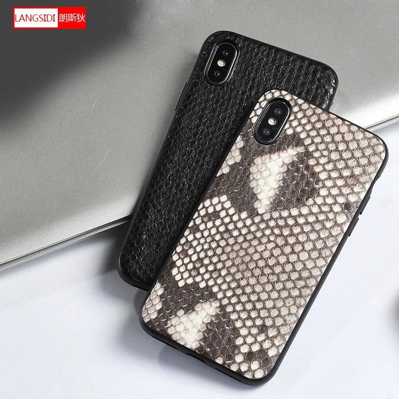 

LANGSIDI Python back phone case for iphone x xs xsmax 6 7 8 8plus 5 5s SE Luxury personality All inclusive Anti-fall phone case