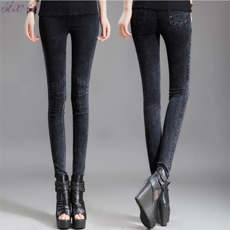 

100% Brand New Women Skinny Pencil Jeans Female Stretch Black Low Waist Tight Jeans Slim Fit Plus Size M/L/XL/XXL/3XL/4XL SJ0188