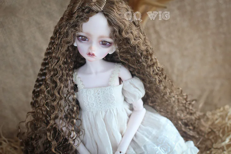 1/3 Bjd кукла длинный волнистый коричневый винтажный BJD парик для шарнирной куклы/SD мохер парик