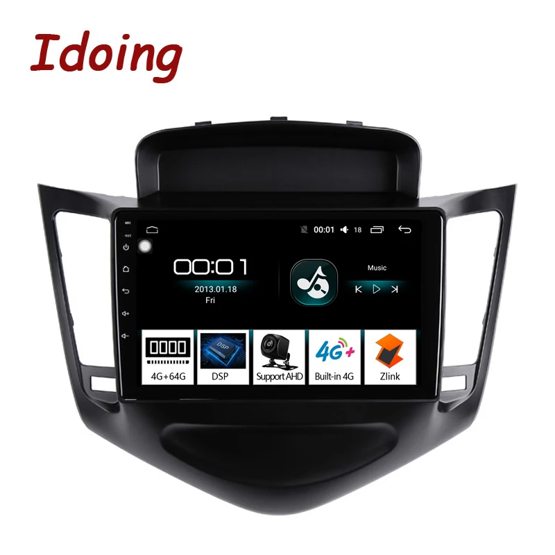 Idoing 9"4G+64G 2.5D IPS Octa Core DSP Car Android8.1 Radio Multimedia Player For Chevrolet Cruze 2008-2012 GPS Navigation Video