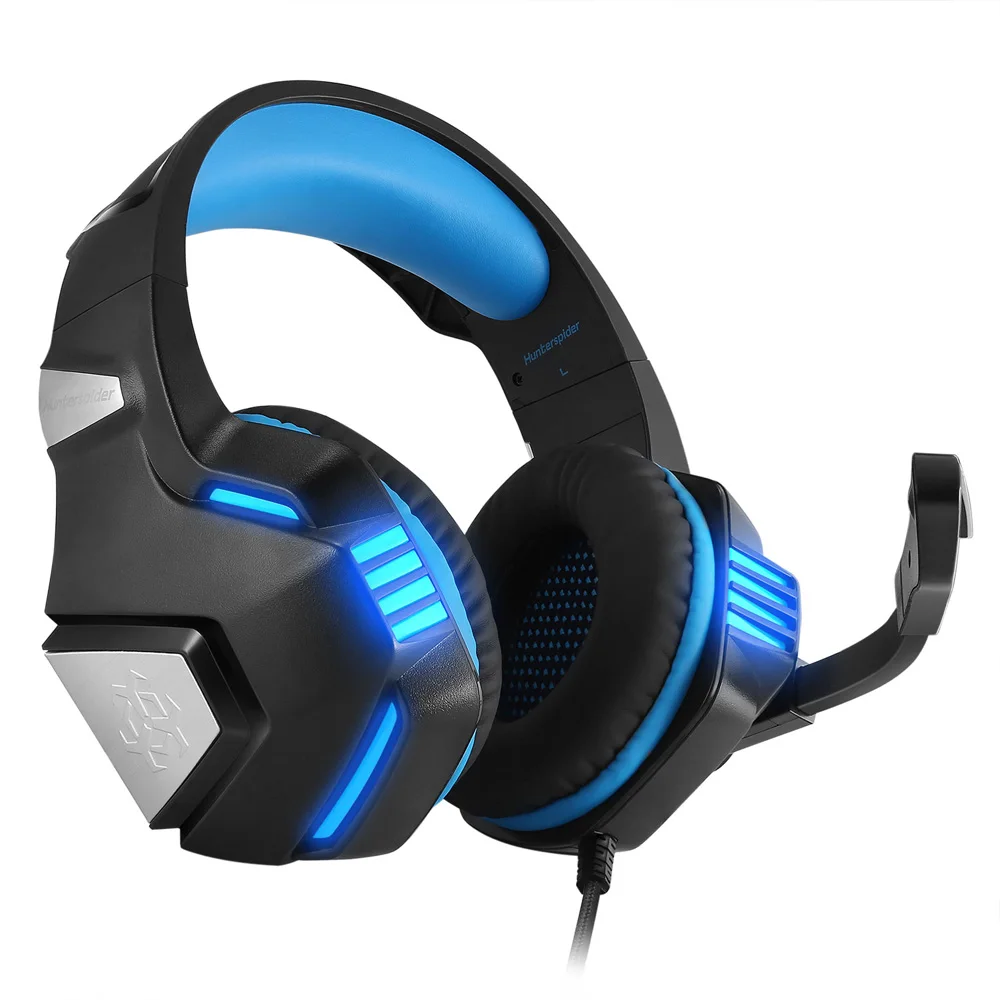Hunterspider V-3 3.5 мм игровой гарнитуры бас Игровые наушники PS4 игры наушники с микрофоном светодиодный свет для мобильного телефона ПК xbox One