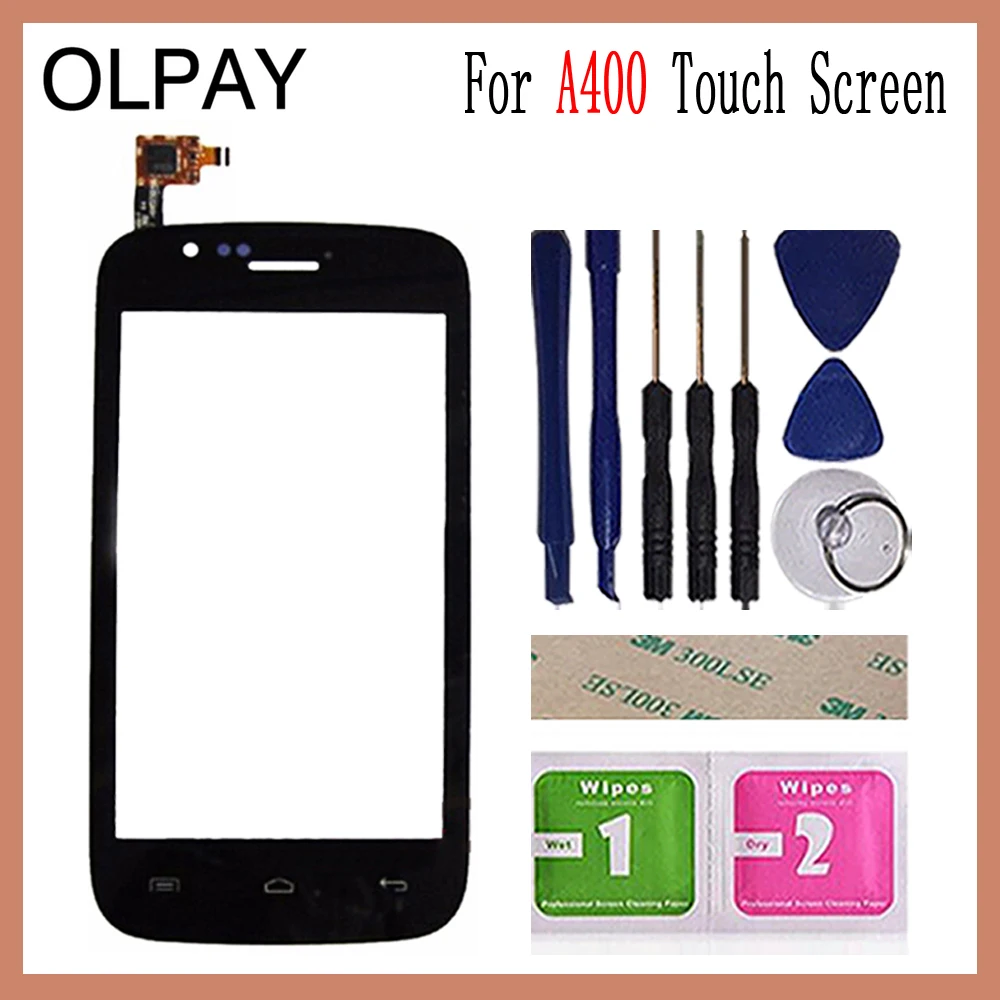 OLPAY 4,0 дюймов протестированное переднее внешнее стекло для Explay A400 A 400 сенсорный экран дигитайзер панель объектив сенсор инструменты клей+ салфетки