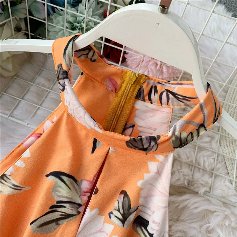 Boho Винтаж Холтер шеи Лето цветочный принт полная длина повязки комбинезон повседневные женские богемные пояса пляжный праздничный Галстук Комбинезон