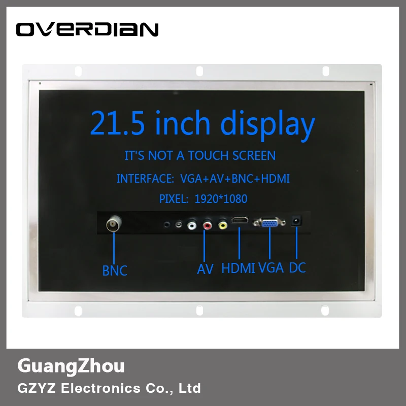 21 дюймовый/21 5 дюйма VGA/HDMI/AV/BNC интерфейс не сенсорный промышленное управление ЖК