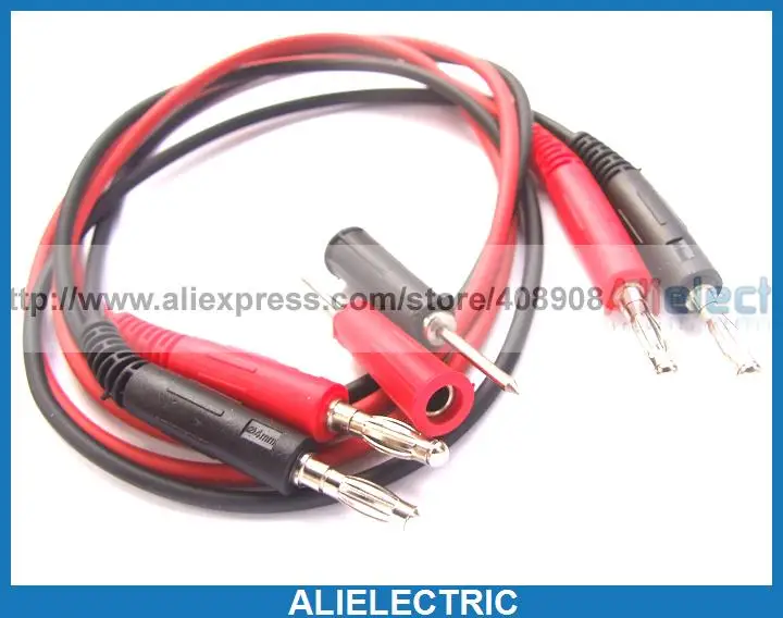 2 Set Banana Plug Test Cable 4mm Banana Jack Test Probe to 2mm Pin Tip