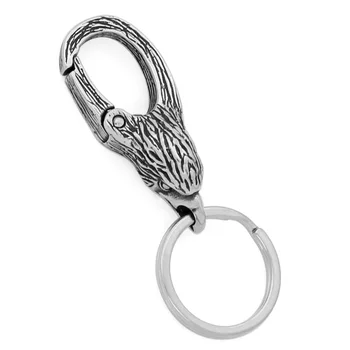 

VikingCeltic 316L stainless steel viking odin raven animal keychain