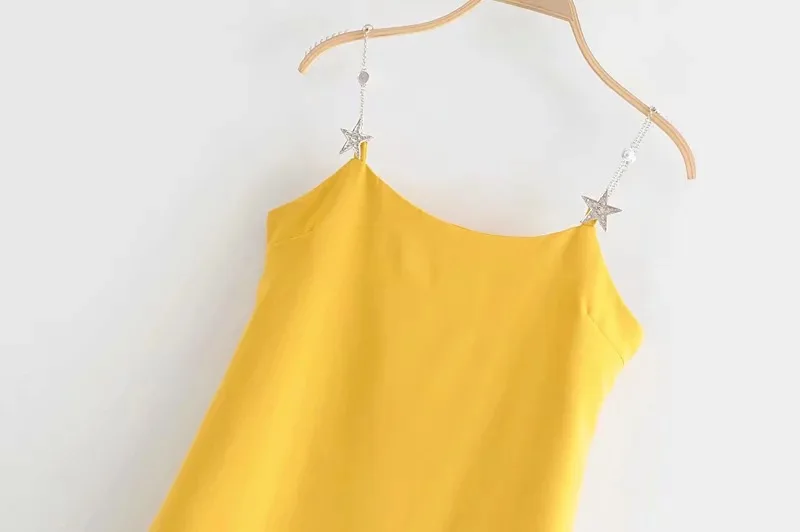 Новое женское сексуальное платье мини милые бриллианты звезда ремень летние однотонные черные желтые женские вечерние платья высокое качество Vestido