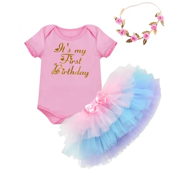 

Girls Baby Birthday Clothes Set It Is My First Birthday Cute Cake Smash Outfit 3pcs Set Baby Girls Clothes Photo Shoot Costume