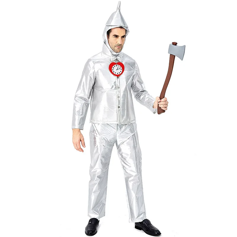 Adult Mens Wizard of Oz Tin Man Cosplay Costumes Halloween Carnival Purim Mardi Gras Party Outfit cosplay costume,men festival costume set