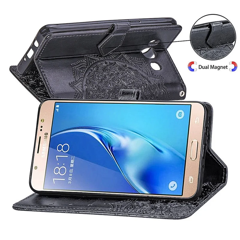Чехол для Samsung Galaxy J7 2016 j7 чехол с откидной крышкой из тисненой искусственной кожи