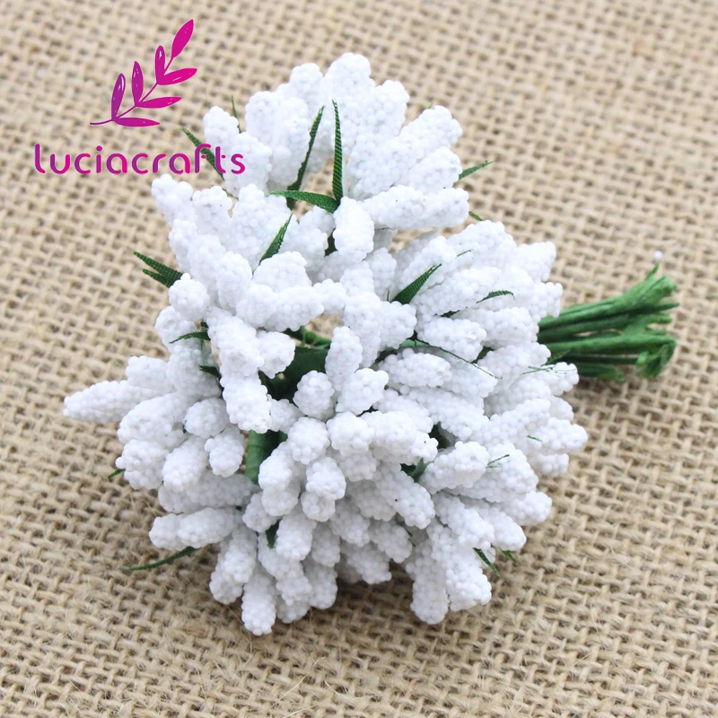 Lucia Crafts Foam Flower bud with wire stem DIY craft artificial